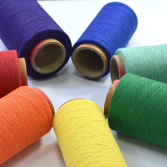 Factory Wholesale 100% Polyester Spun Yarn Black Open End for Knitting Socks