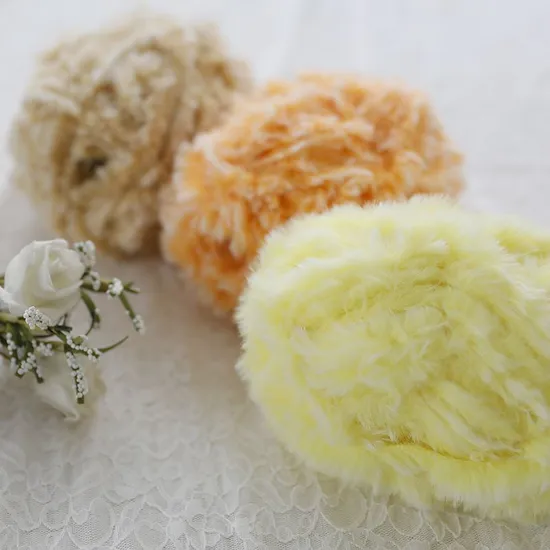 Fancy Colorful Chenille Faux Fur Feather Yarn