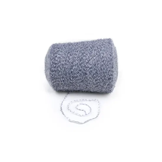 Kingeagle Novelty Good Quality 30% Nylon 70% Polyester Hairy Warm Customized Gray Fancy Feather Yarn for Knitting Machine