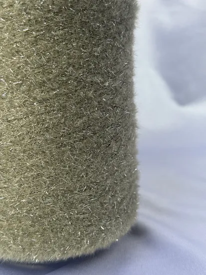 1.3cm Nylon Feather Yarn with Mettalic