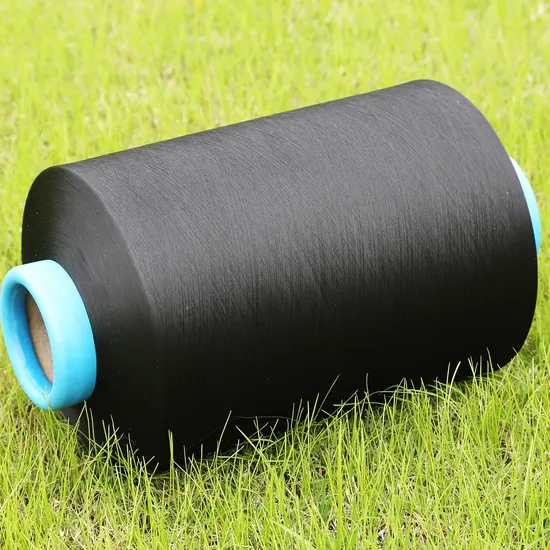 Recycle DTY Semi Dull / Full Dope Dyed Black Polyester Yarn