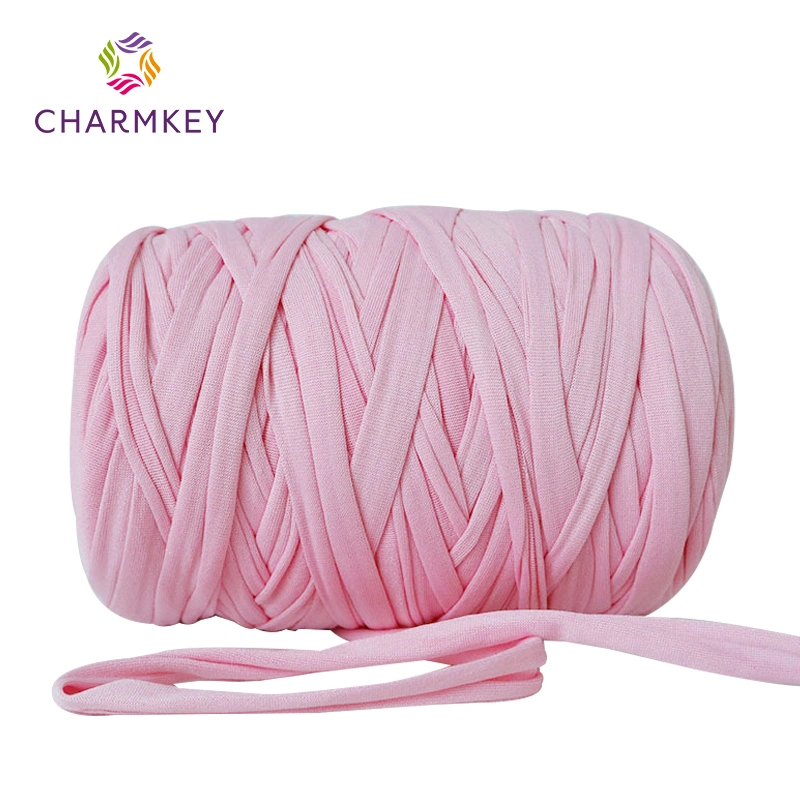 Charmkey Soft Polyester Fancy Yarn 400g 500g T Shirt Yarn Cotton Yarn Hand Knitting Bag