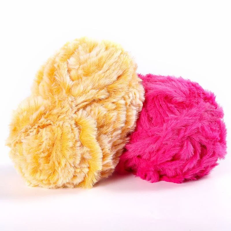 Faux Fur Feather Yarn Colorful Chenille