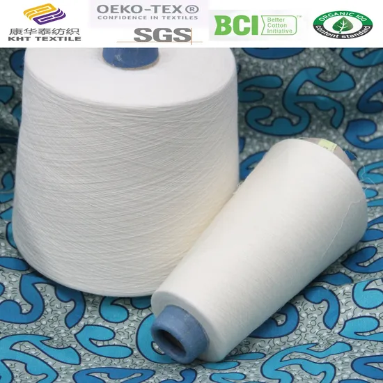 Good Quality 45s Combed Organic Cotton Recycled Polyester Yarn 