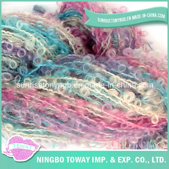 Textile Custom Colored Wool Acrylic Boucle Hand Knitting Fancy Yarn 