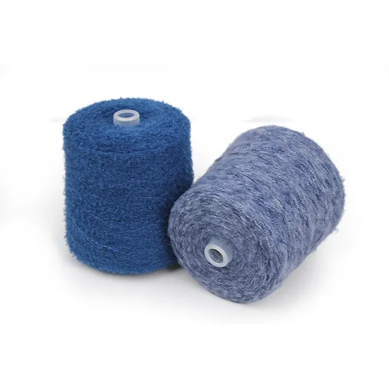 Kingeagle Customized Fancy Hairy Poslon Fiber Curly Feather Yarn for Knitting Machine 