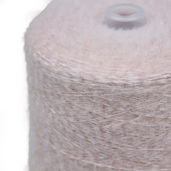 Kingeagle Wholesale Nylon Polyester Warm Customized Beige Fancy Feather Yarn for Sweater 