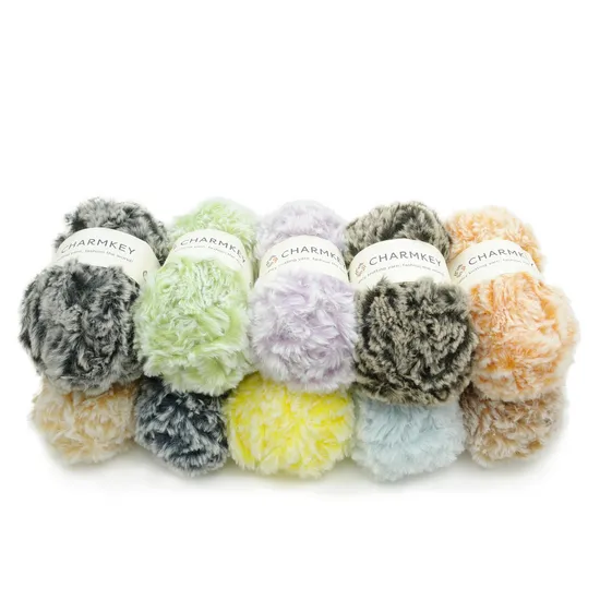 Charmkey Fancy 100% Polyester Feather Yarns for Knitting and Crocheting 